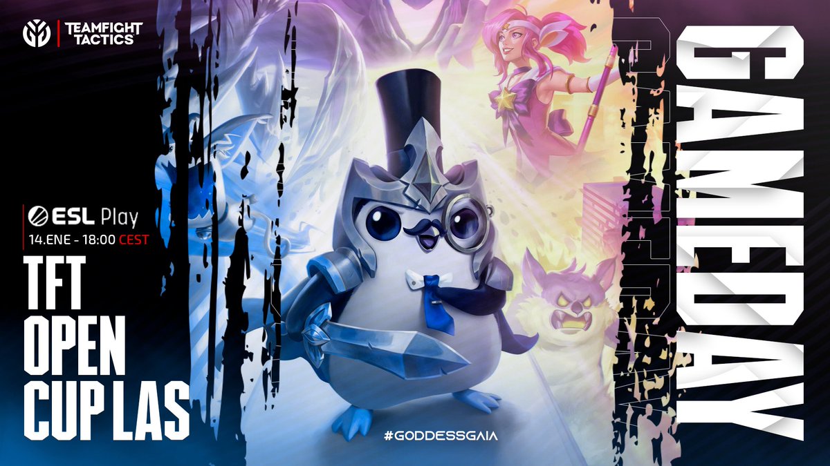 #TFT | Gameday

¡Hoy nuestros cracks <a href="/IIPoisonII/">PoisonEnder 🇵🇪</a>, @Taigahh97 &amp; <a href="/TinxuMER/">Tinxu</a> jugarán el #OpenCupLas de <a href="/ESLlatam/">ESL Latinoamérica</a>! 🔥

¡Suerte muchachos! 🫡

⏰18:00🇪🇸 - 14:00 🇲🇽

#GoddessGaia
