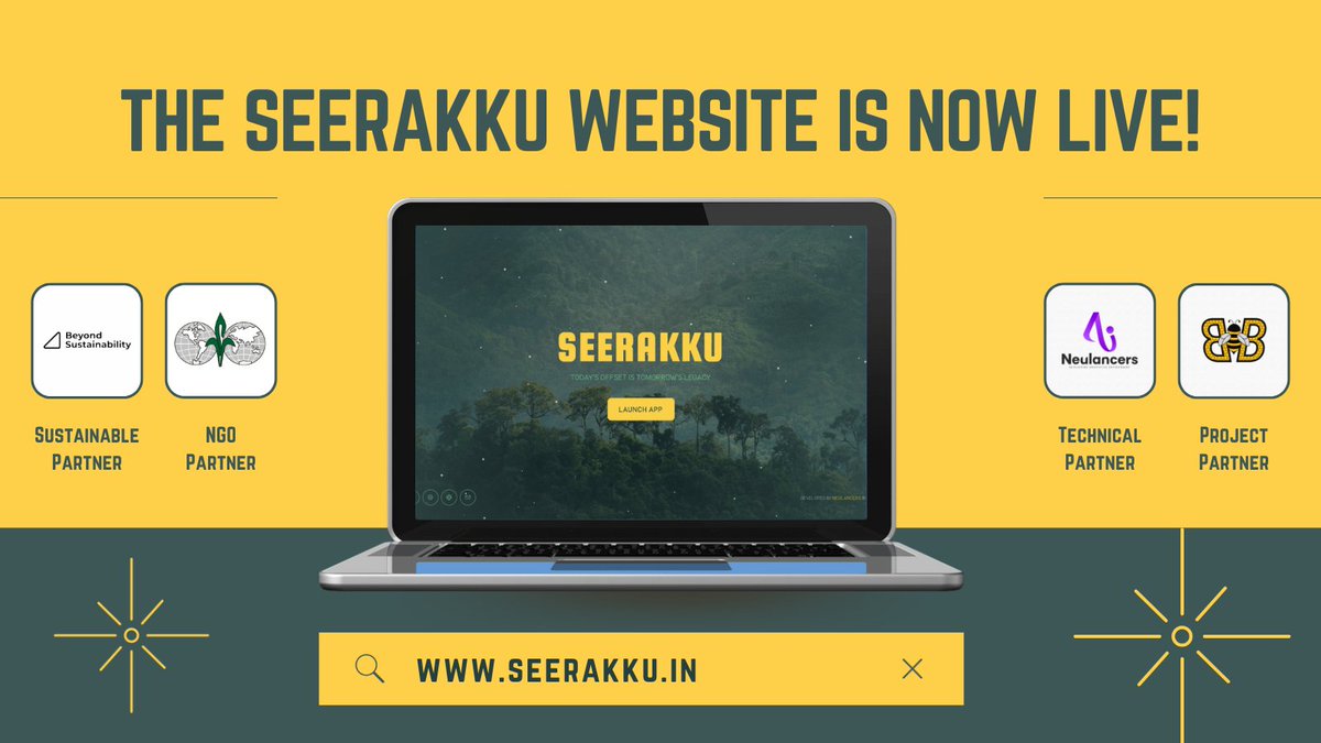 0xSeerakku's tweet photo. The Seerakku website is now live! 

Visit https://t.co/mB44PjvUtL to learn more about our mission to offset carbon emissions and become a planet warrior. 

The gamified carbon footprint calculator will launch soon, stay tuned! 

#Seerakku #Carbonoffset #Sustainability #Web3 https://t.co/Zoa9ypIBNC