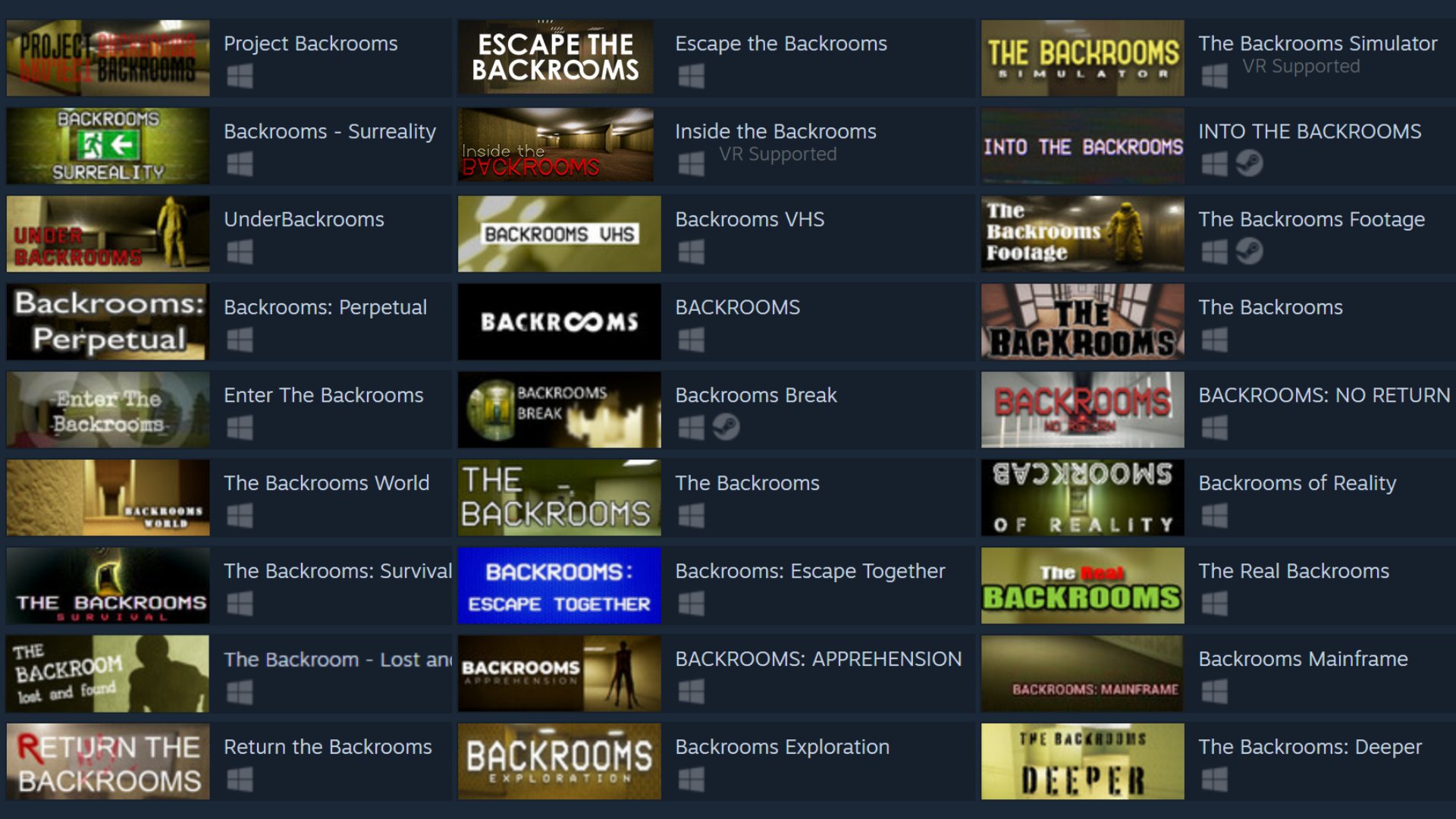 What is the best backrooms game? 