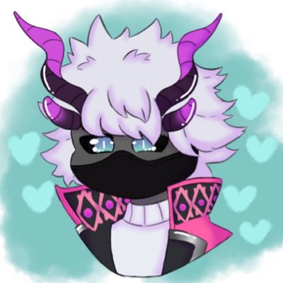 pink demon dude art by @/PandaPotato__