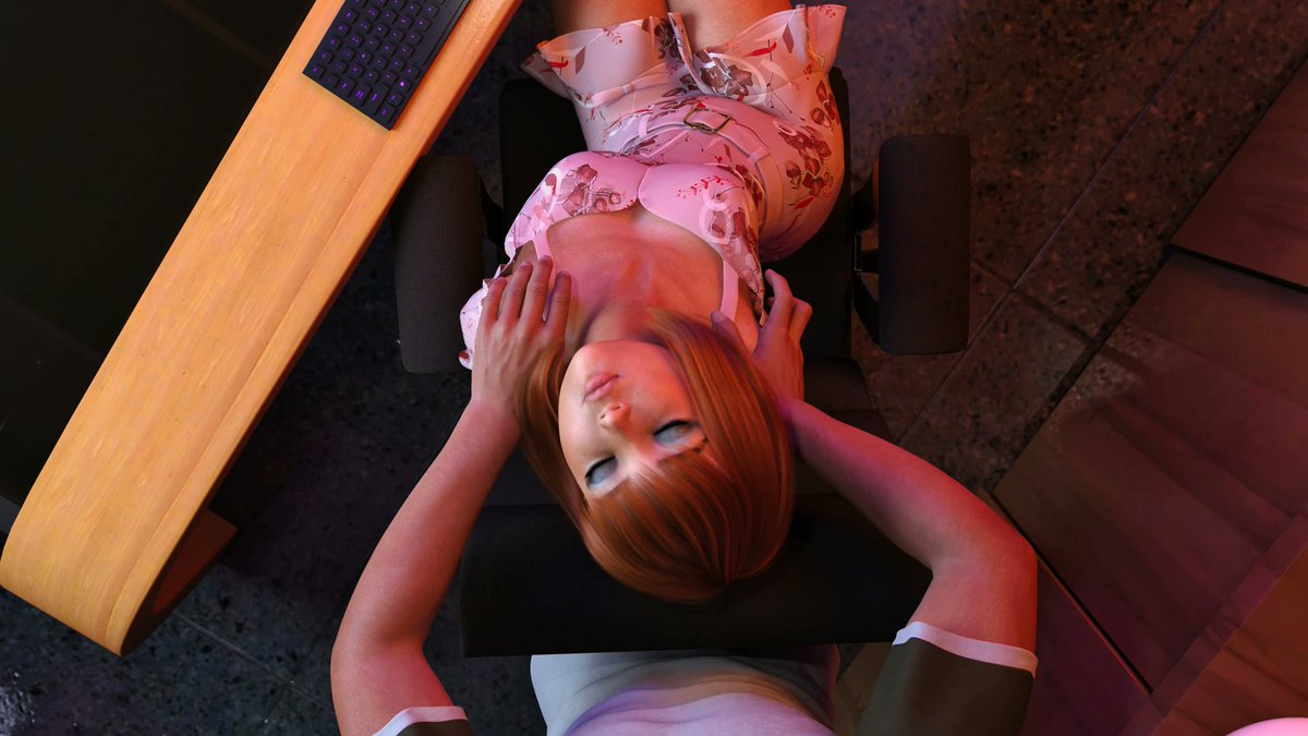 Stiff shoulders, Lily? #3dart #gamedev #indiegames #visualnovel #datingsim #DAZ3D #indiedev #3DCG #lewdgame #sfw