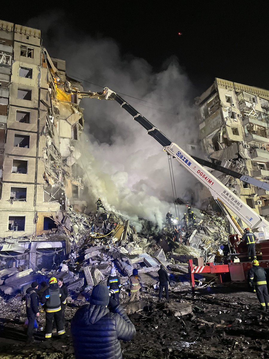 The scene in Dnipro tonight. Appalling in every way.