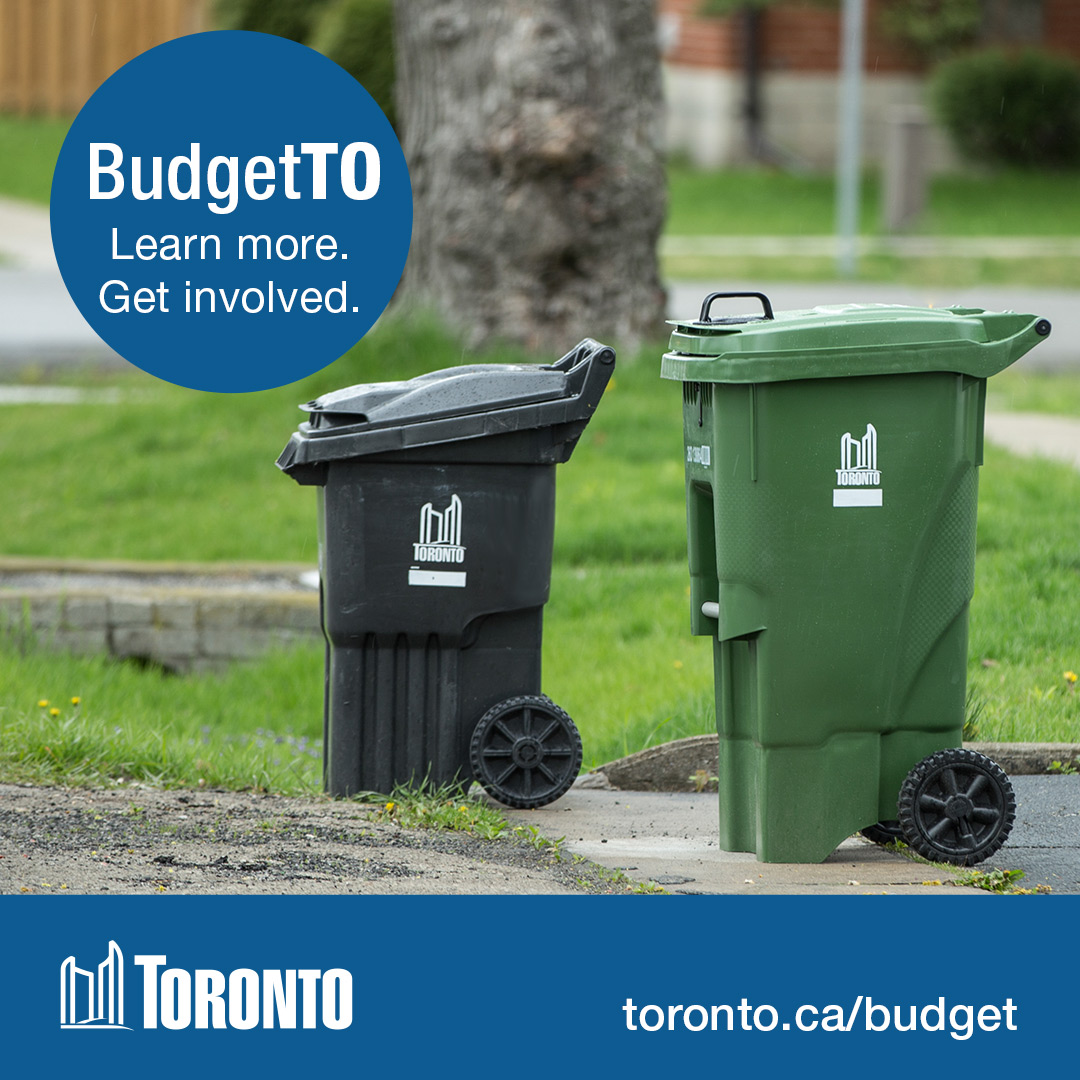 The budget determines how the #CityOfTO will fund many of the 150+ services we offer. Share your #BudgetTO feedback today.  

Learn more about the budget at toronto.ca/budget