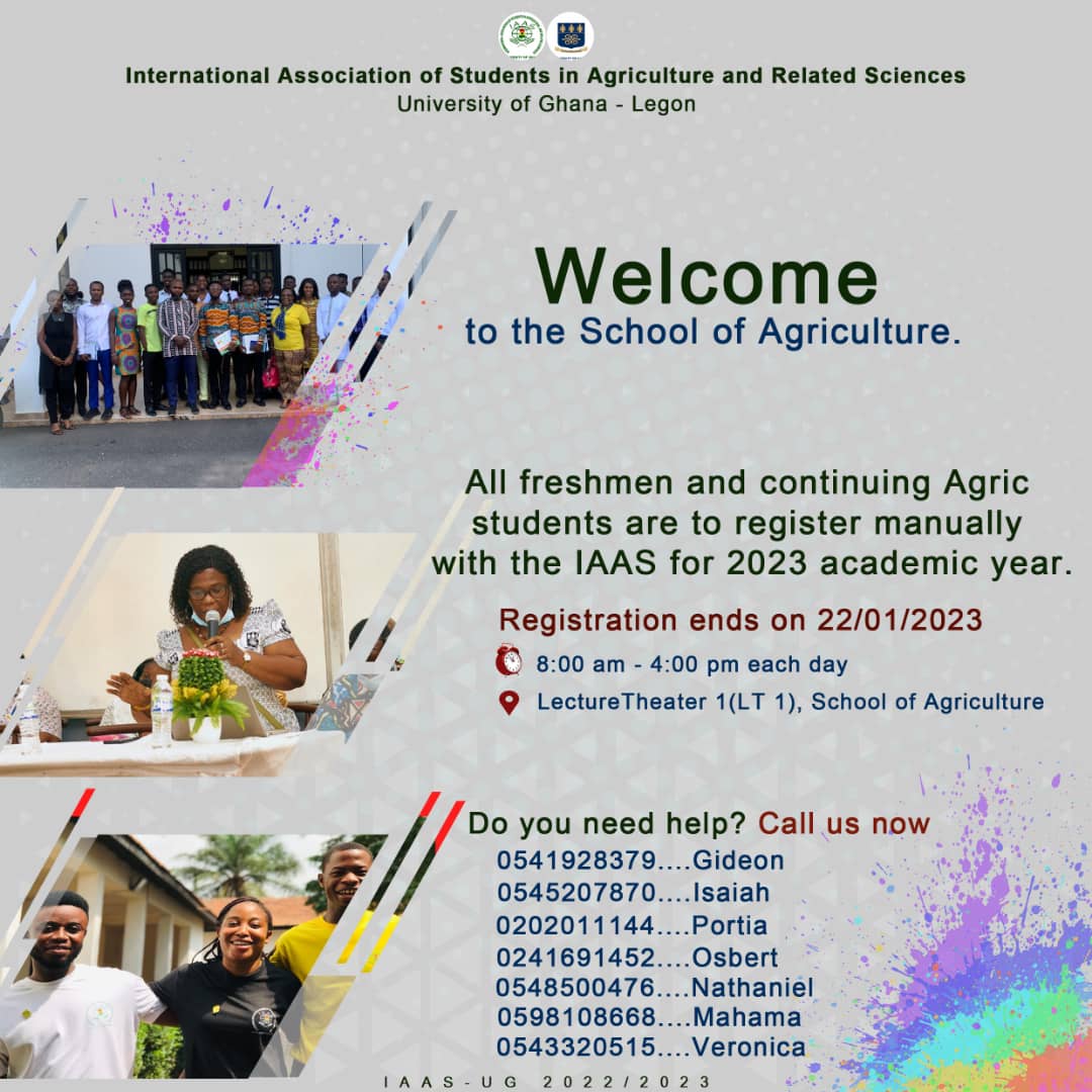 IAASUG's tweet photo. @IAASUG welcomes all freshers and continuing students back to school.
May you all have a great and fruitful semester
#iaasug @iaasghana @IAAS_World https://t.co/4e3zXyDxRP