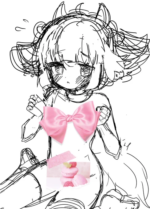 wipラフ→下書きでかなり変わってしまった 