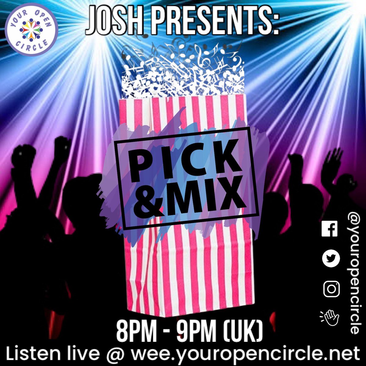 youropencircle's tweet photo. Who’s up for some live mixing????!!!!! 

Join Josh for PICK &amp; MIX our bi-weekly dance show. Playing everything across the dance spectrum. 

Live from 8pm to 9pm @ https://t.co/fIROWI8dyq https://t.co/ln9UMePKEC