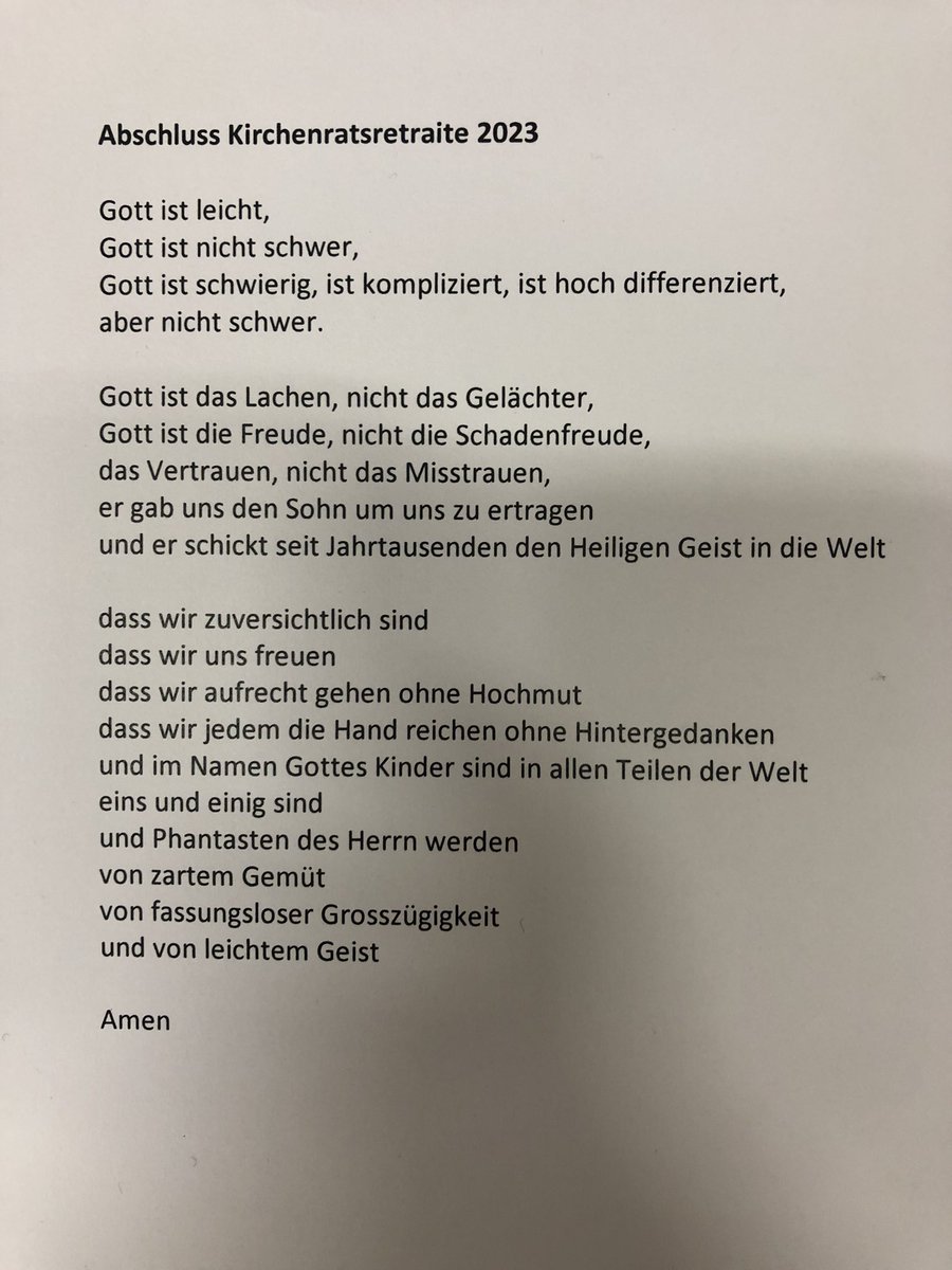 Ganz analog vor Ort und doch sehr spirituell. Ref. Baselland refbl.ch/refbl/ueber-un…👍🏽 voll Power ins 2023