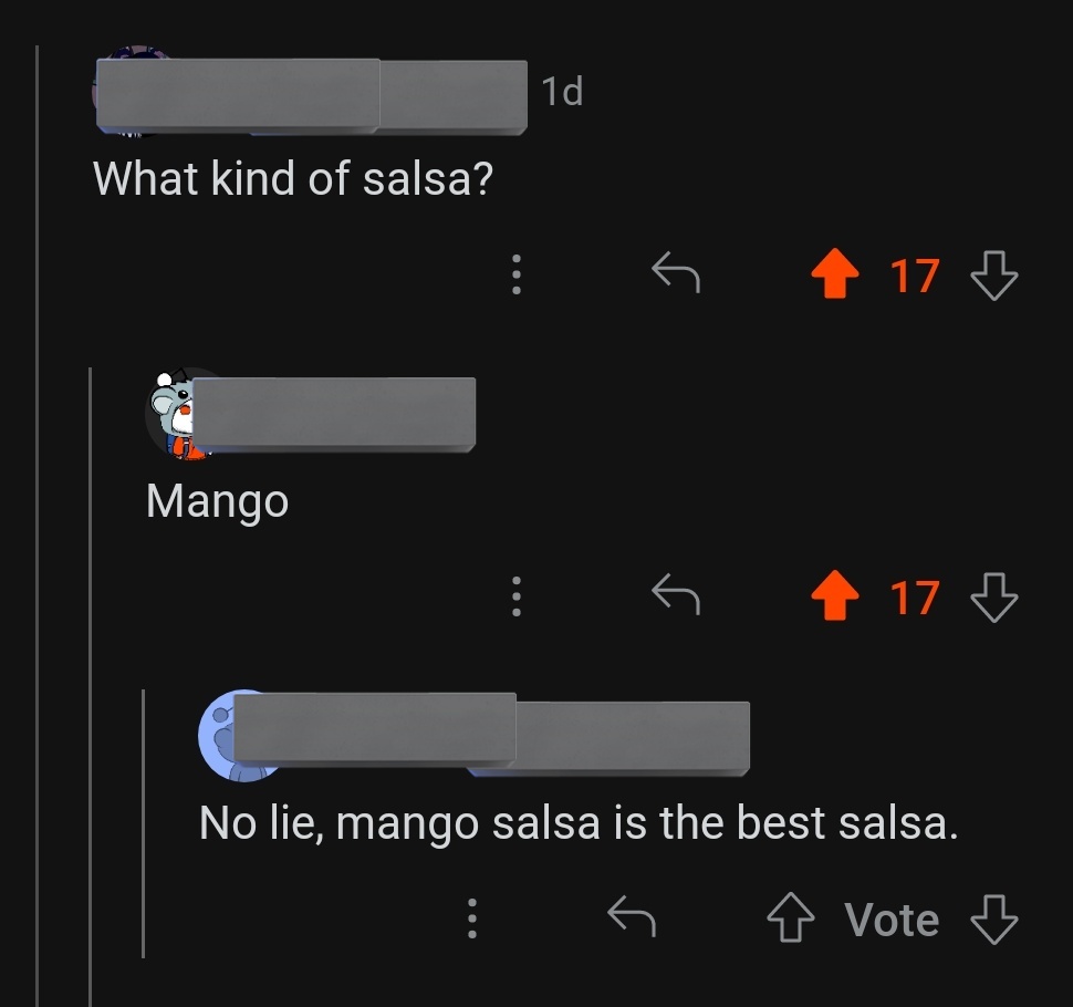 Reddit has spoken. Mango salsa reigns supreme.