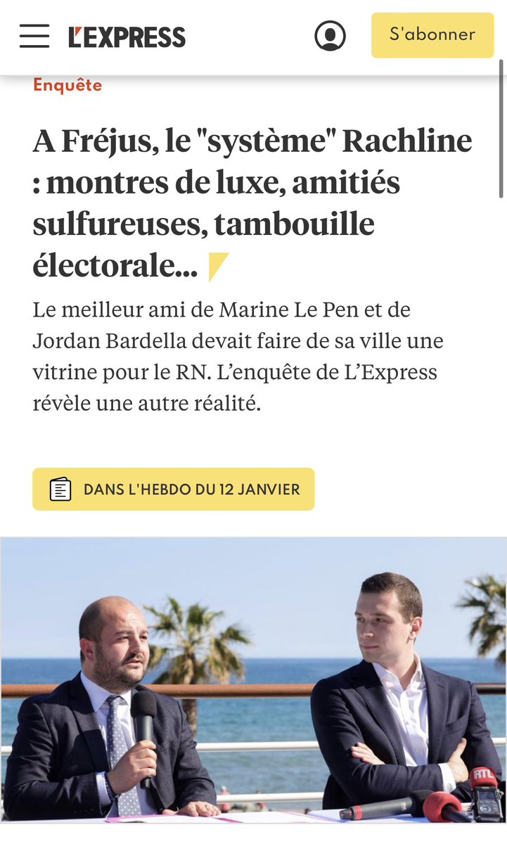 Lycrem2's tweet photo. ➡️On apprend donc selon @LEXPRESS que #Racheline à mis en place tout un système qui pourrait s’apparenter à de la « corruption » à Fréjus la ville dont il est maire. C’était le directeur de campagne de Marine Le Pen pour la présidentielle,mais également un intime d’elle.🙃 https://t.co/PMF3CnsjKY