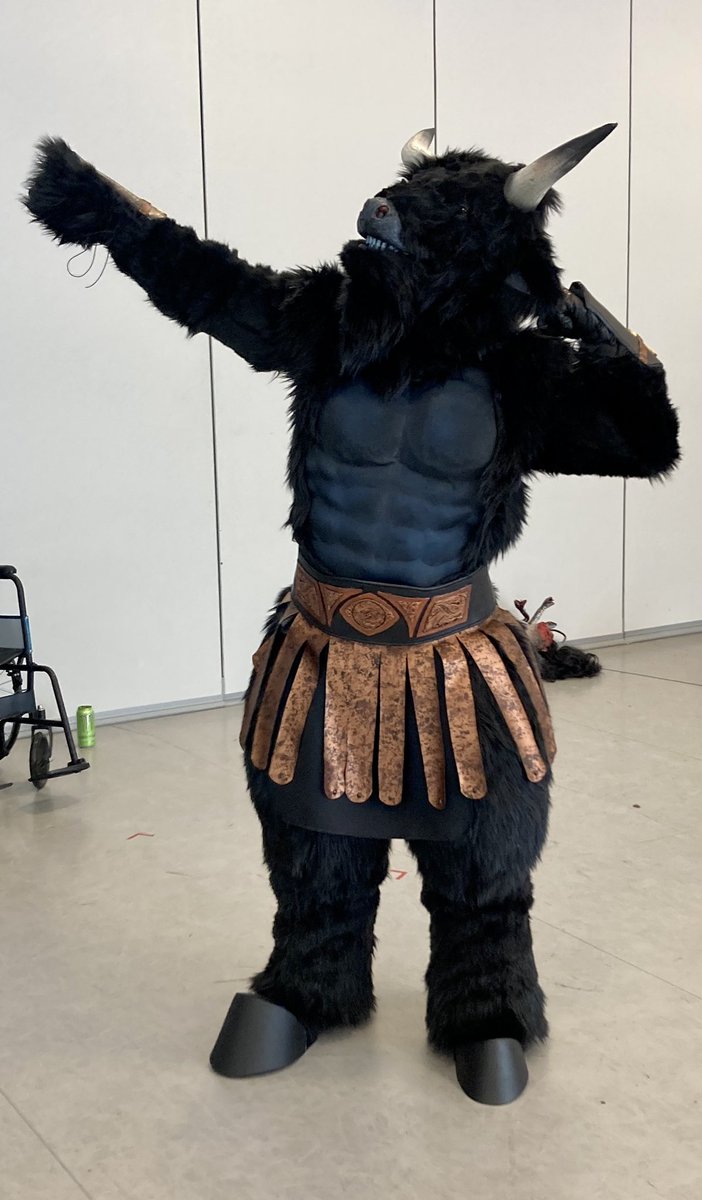 msthouston's tweet photo. First look: the Minotaur from our upcoming production of THE LIGHTNING THIEF: THE PERCY JACKSON MUSICAL opening Jan 29! (That’s Jonathan Bynum rockin’ the costume!) 

#percyjackson #houston #YesMST #pjo #percyjacksonmst #rickriordan #lightningthief https://t.co/jk3JIvPuXN
