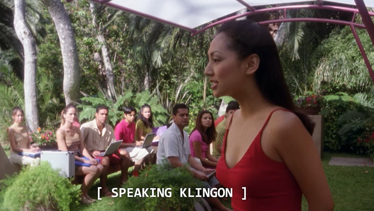 sbelczyk's tweet photo. Dear @netflix, fix your subtitles, in this #startrek Enterprise episode (S1E1) Hoshi is teaching alien language, it's not Klingon as subtitles suggest. She will hear Klingon first time in her life in about 5 minutes (a scene or two later, it's ~12m in) https://t.co/0oVSjd6CVb