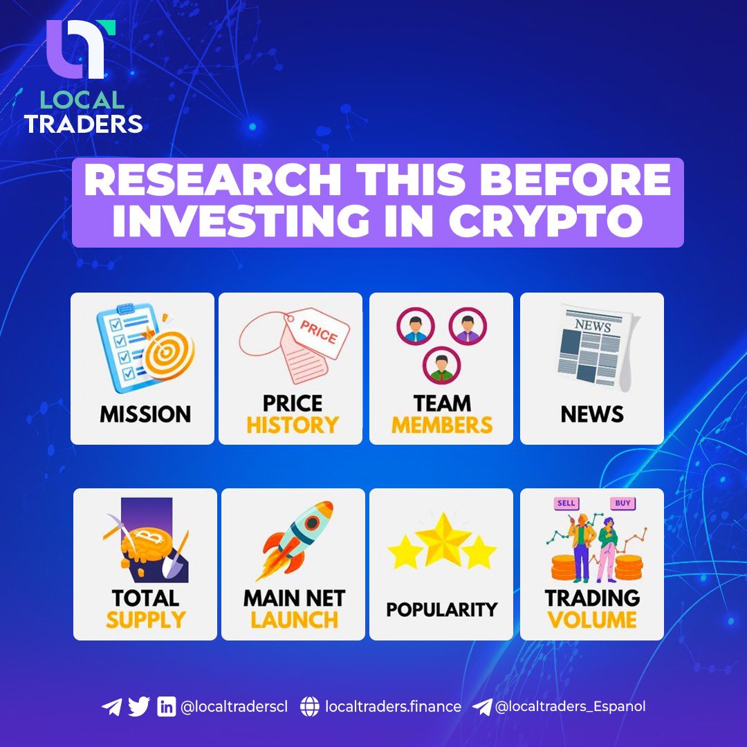 LOCALTRADERSCL's tweet photo. DYOR (Do Your Own Research) is the most important research/studies a investor should must do before investing in crypto.
#Local_Traders is 100% Transparent and managed by community.
#LCT #P2P_Exchange #Bitcoin https://t.co/Z3K345Fjfq