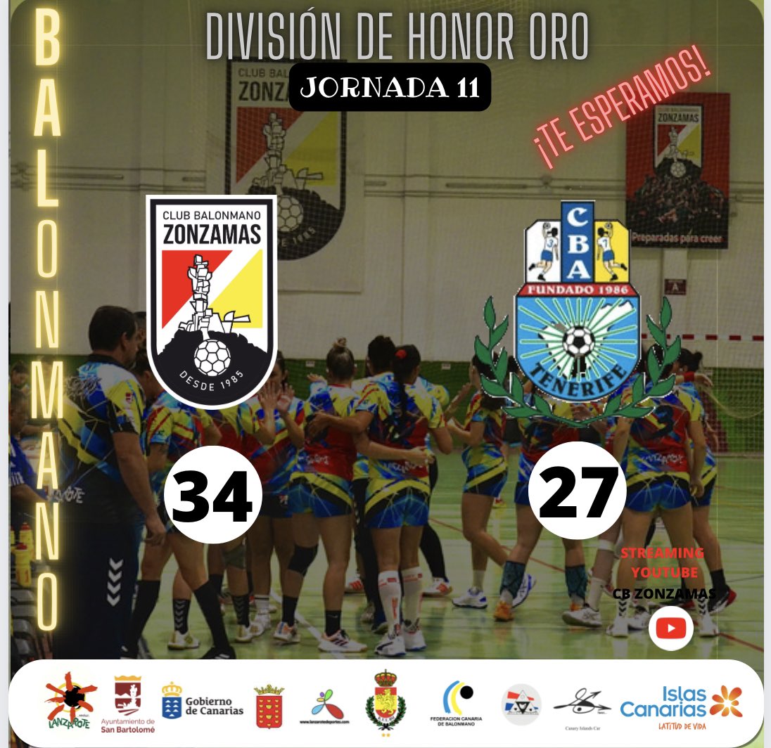 CBZONZAMAS's tweet photo. FINAL!! Gran segunda parte de nuestras chicas que doblegan al @bmsalud_tfe en el derbi canario. 

#islascanariaslatituddevida #dhorofem #balonmano #rfebm #turismolzt #lanzarote #sanbartolome #fecanbm #fbilanz #zonzamasstopracismo #zonzamasstophomofobia https://t.co/sVuR0XE1KG