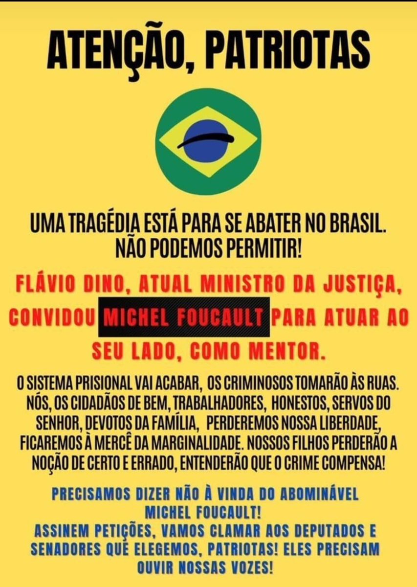 Venho a público esclarecer que não consigo ressuscitar pessoas e que, portanto, se cuida de uma mentira. Foucault faleceu em 1984.