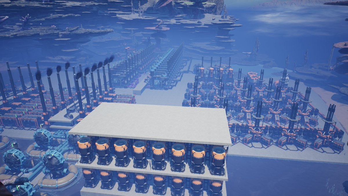 OrientObject's tweet photo. Petroleum, Plastics, Power and my massive Carbon Boot Print! Thank you #Ficsit for liberating me from the yoke of the EPA. Gonna get more environmentally unfriendly today in #Satisfactory on #twitch : https://t.co/kegCPvXdw3 https://t.co/zyqKWMpsr4