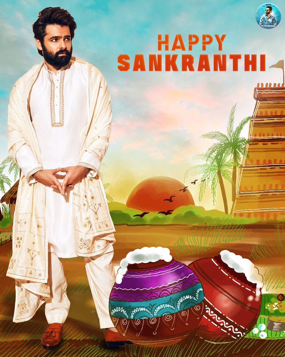 rfaVijayawadaa's tweet photo. May this harvest festival help you reap a lot of success and happiness in your life. Happy Makara Sankranthi!

@ramsayz #RAmPOthineni #Sankranthi2023 https://t.co/pT8DWPH8VQ
