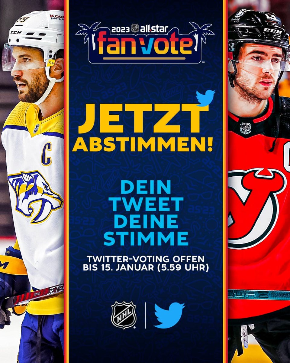 hockeyfans_ch's tweet photo. JETZT ABSTIMMEN! Es laufen die letzten Stunden des #NHLAllStarVote! 🔥

Zusammen bringen wir Roman Josi an die #NHLAllStar Games 2023! Einfach noch heute retweeten oder bis am 17. Januar direkt abstimmen 👉 https://t.co/JpPGg0HdRR @NHLDE https://t.co/4mjJunLVe6