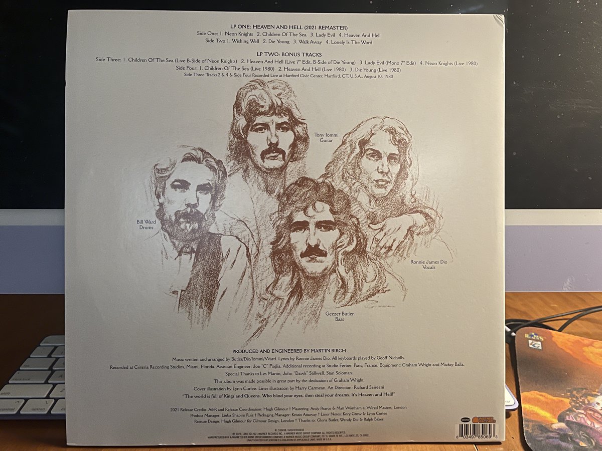 sabbathfans's tweet photo. #WeekendVinyl 11 - Heaven and Hell by @BlackSabbath

Spinning the first Dio era Sabs album too - this is the 2021 Warner/Rhino remaster. 43 yrs old this year. Still sounds like a totally different band compared to Never Say Die which came before it. F'in killer album. 2x vinyl. https://t.co/L0fgXriOQn