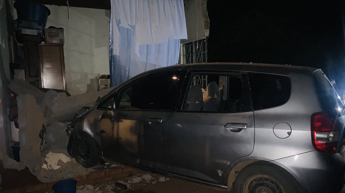 lamlihle's tweet photo. A drunk passenger stole a car at food 4 less Emganwini, landed himself in a bedroom,                                                 no one was injured but property-was damaged #notodrunkdriving https://t.co/2gC43sj6Pq