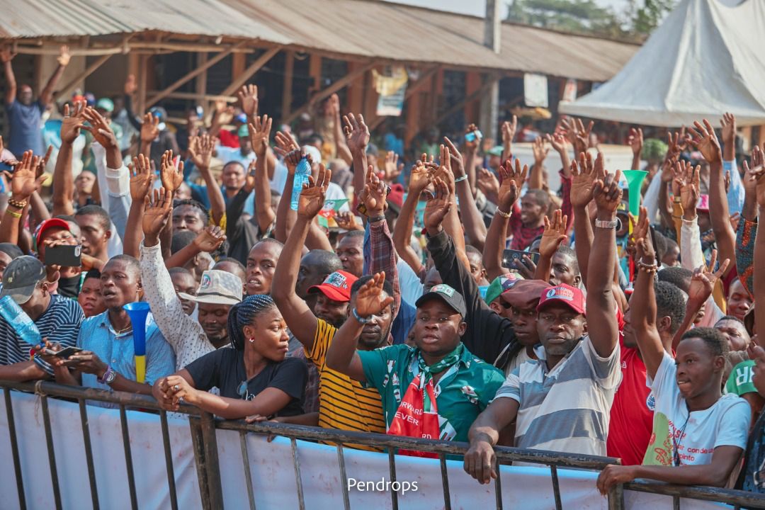 PeterObi's tweet photo. A salute to the spirit and resiliency of Ondo; a renowned Labour Party state.  Thank you for the massive turn out and show of support and love. Four awesome rallies in a row. Appreciation all the way. -PO https://t.co/qhs1K8Qpg5