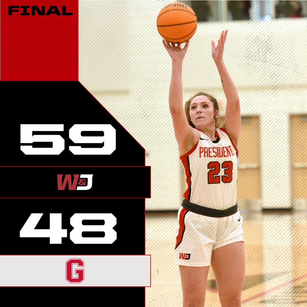 wjathletics's tweet photo. Women's Basketball: A 20-20 GAME FOR MEGHAN DRYBURGH! 

She finishes with 22 points and a career-high 26 rebounds!

W&amp;J extends its winning streak to 14 games. The Presidents are now 11-0 in PAC play and 15-1 overall.  

#PrezPride #d3hoops @wj_wbb https://t.co/bS6vTSqiUf