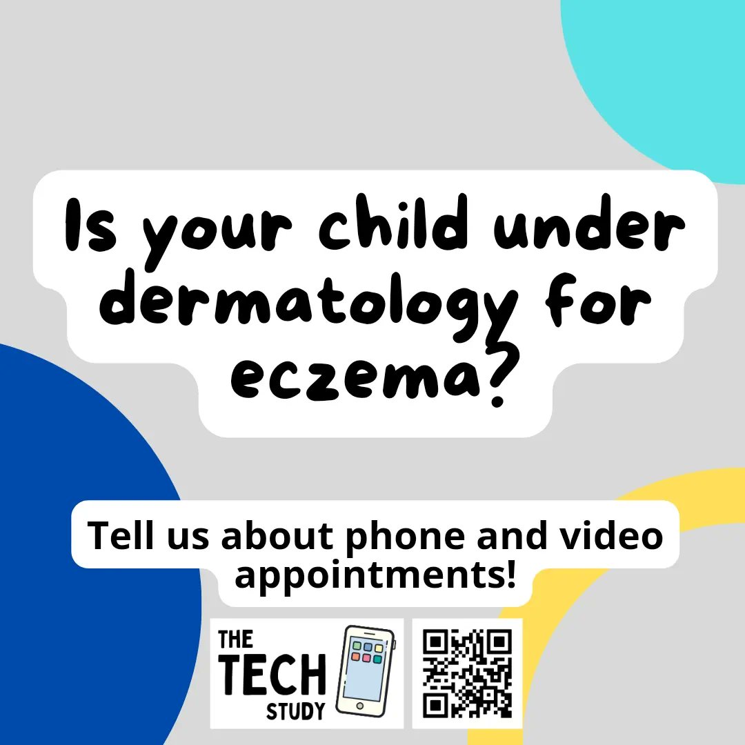 Does your child have #eczema? Have they had a phone or video appointment under #dermatology in the UK?

Tell us about it in our short survey!
13-16 year olds can also complete the survey themselves!

To find out more, or to take part, visit: nottingham.onlinesurveys.ac.uk/the-tech-study