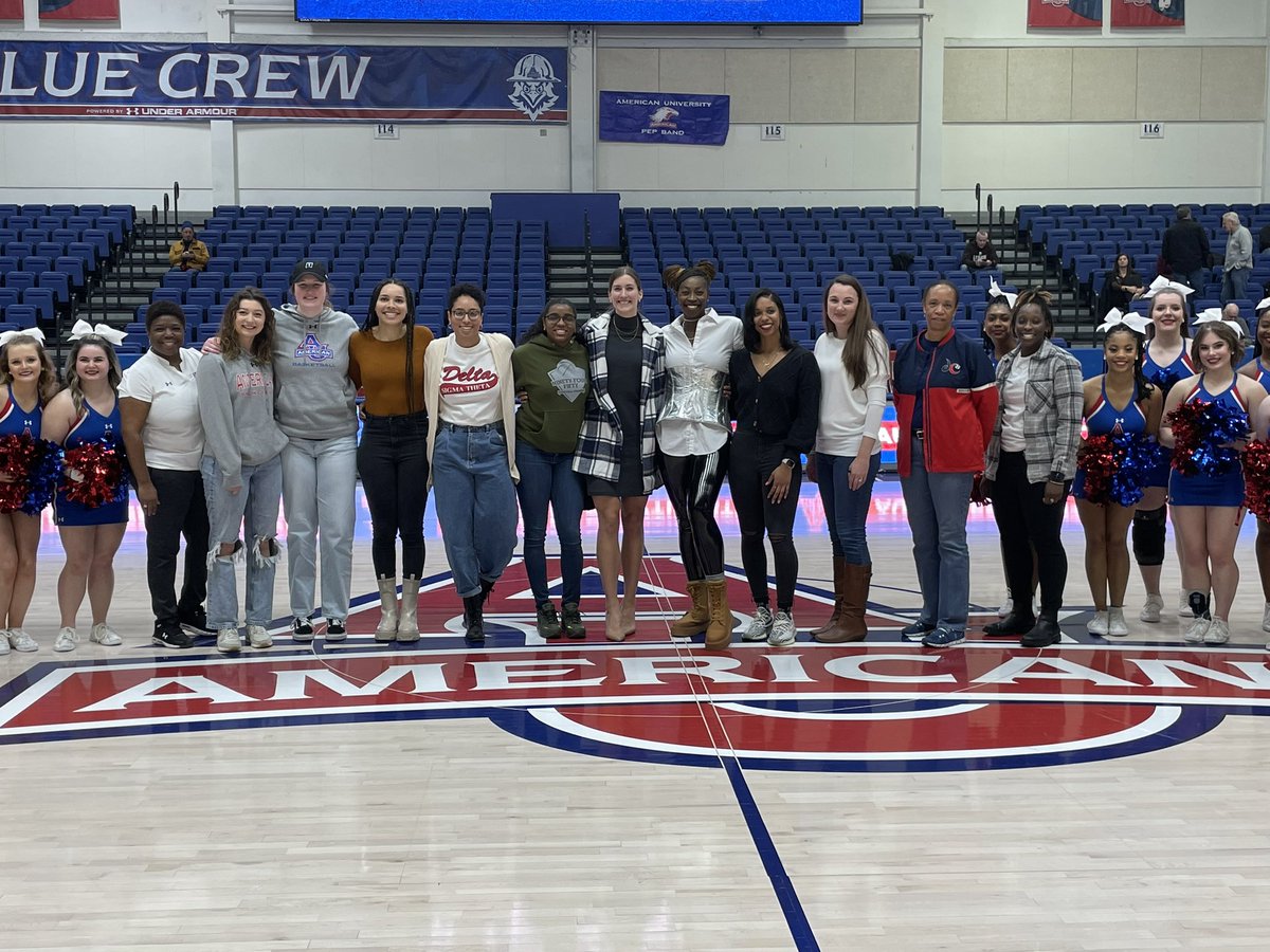 Always great to have our <a href="/AU_WBasketball/">AU Women’s Basketball</a> alumnae in the house! 🏀
