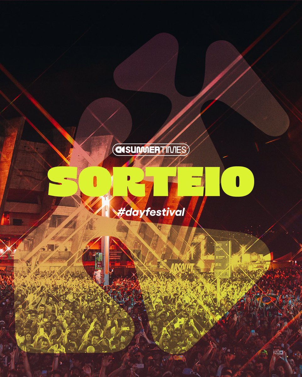 Sorteio do verão!

Você e três amigos curtindo na faixa o SummerTimes Festival.

Se você quer curtir um dia inesquecível e ainda não garantiu o seu ingresso para o melhor verão de todos, a hora é agora!

Valendo quatro ingressos pra pista do SummerTimes.

instagram.com/p/CnVDlpEpcP-/…
