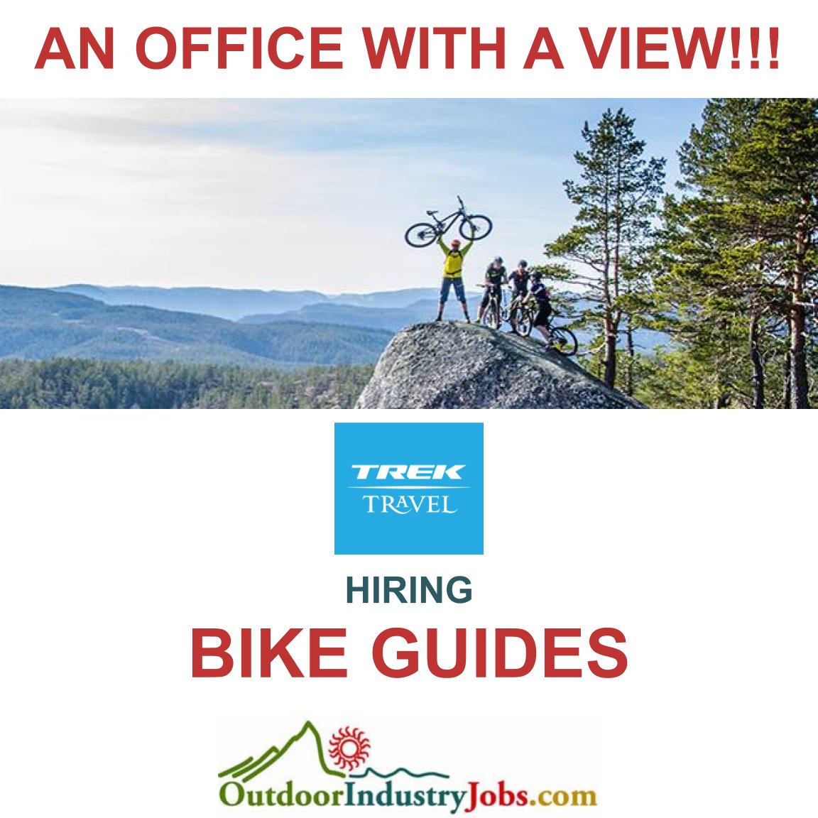 Apply Here: outdoorindustryjobs.com/JobDetail/GetJ…

#outdoorindustryjobs #trektravel #trektraveladventure #bikejobs #bikeguide #bikeguidelife #cyclingjobs #cyclingguide #cyclingtours
@TrekBikes @TrekTravel