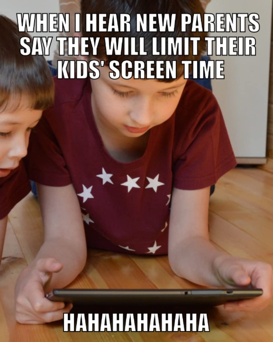 When I hear New Parents Say They Will Limit Their Kids' Screen Time... Hahahaha: A Screentime Logbook

amazon.com/dp/B0BGNKVNRM

#screentime #socialmedia #digitalkids #technology #parenting #media #kids #letthemplay #phonetime #smartphone #raisingkids #time #memes #jokes #funny