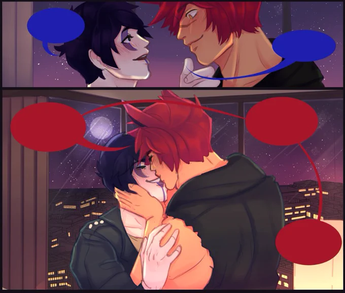 (WIP) My comic for Sett's bday is gonna be a few days late bc I caught the damn virus again and am still recovering from it 😔✊ Here's two panels out of context in the meantime tho 