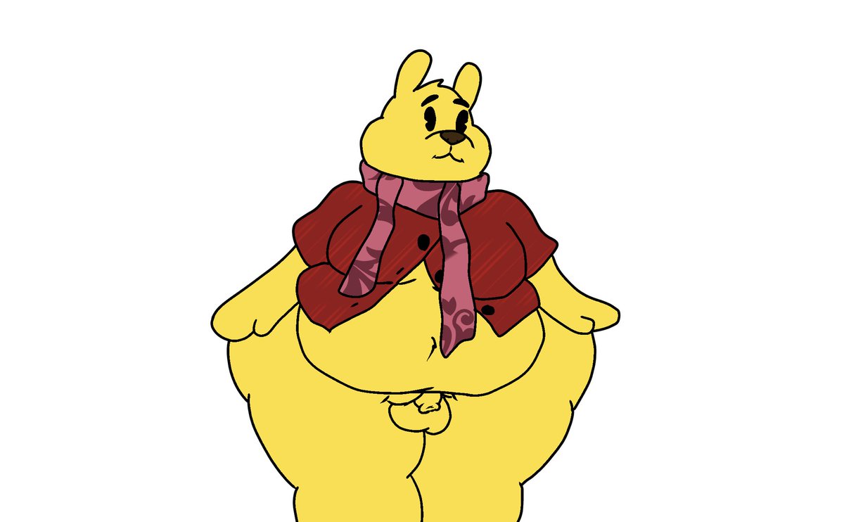 100acreW's tweet photo. Got a design for the one and only, Winnie the Pooh, thoughts?~ #winniethepooh #nsfwart #furryart #chubby #gay #scarf #buttonshirt #belly #penis #balls https://t.co/GBOMQK05wh