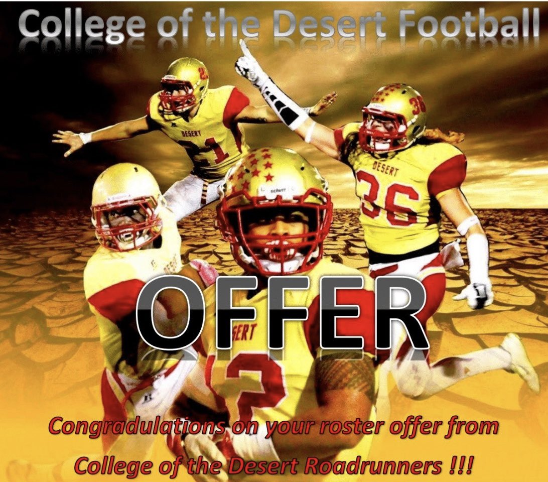 Blessed to receive my second offer from College of the Desert🌟!!@coachsteptoe <a href="/NTebelak/">Nash Tebelak</a> <a href="/WkeelingKeeling/">Whitney Keeling</a>