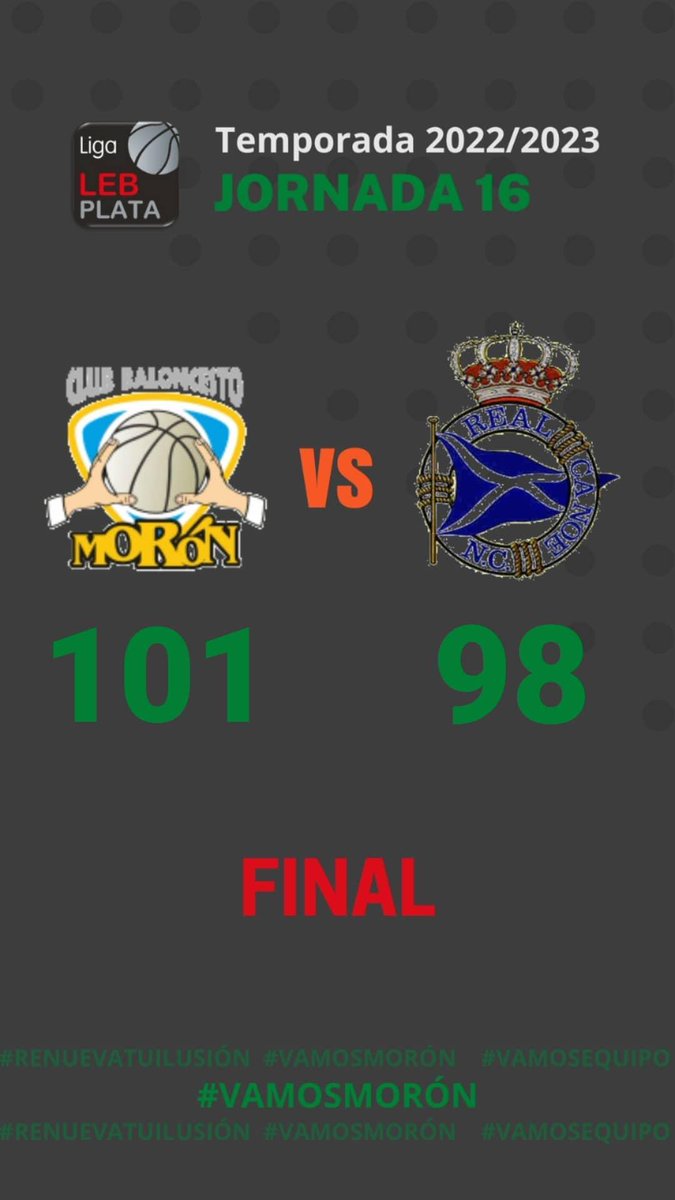 🏀 Final del partido. 

#vamosmimoron #reNUEVAtuilusion #lebplata