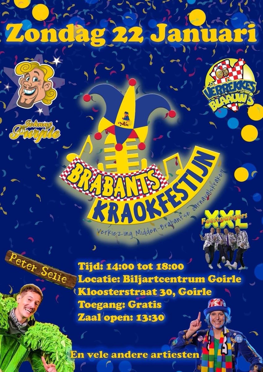 Zondag 22-01-2023 staan De Zotte Mulders op t podium in <a href="/ballefrutters/">ballefrutters goirle</a> op het Brabants Kraokfestijn. Met ons eigen nummer Gao Is Wè opzij. Staat ie al in jullie playlist?

open.spotify.com/track/2w2K99aH…