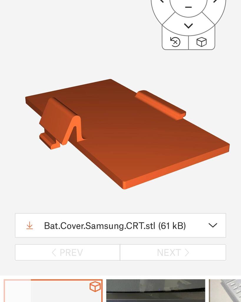 KmanSweden's tweet photo. The latch broke off years ago. Today I had to replace the battery and realized that I could model and print a new battery cover to my Samsung CRT tvs remote.
________________________
#printables #prusa #crt #gaming #samsung #cb-5012z #kmansweden #thesh… https://t.co/GL1JmoHeVp https://t.co/HC1XTgZJAd