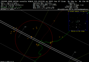 Predicciones de ocultaciones asteroidales del 16 al 31 de enero de 2023 para distintos observatorios de Uruguay y Argentina 

Orden de fecha ...
Leer en:sao.org.uy/?p=19237

<a href="/oalmuruguay/">OALM</a> <a href="/HeberPombo/">Observatorio Astronómico de Casupá OAC</a> <a href="/Mec_Uruguay/">Ministerio de Educación y Cultura</a> <a href="/observatorioL9/">Observatorio Liceo9</a> <a href="/observatorioL10/">Observatorio Liceo 10</a> <a href="/dicytmec/">Dirección de Innovación, Ciencia y Tecnología MEC</a> <a href="/OAM_uy/">Observatorio Astronómico De Montevideo</a>