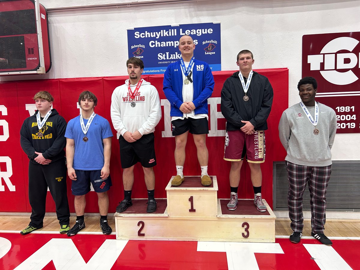 NSAthletics1's tweet photo. Jared Tinari- your 2023 Schuylkill League Champion at 215 lbs.

Congratulations to Jared, and our coaching staff! https://t.co/HpJvY3UWPW