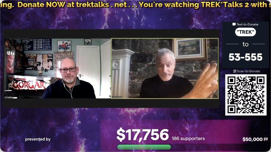 Are you watching, #StarTrek? #TrekTalks2 is live NOW with a parade of Trek celebs in an online telethon, all for a good cause: And @johndelancie is up now! From @TrekGeeks @roddenberry and @JBillingsley60 for @HollywoodFoodCo