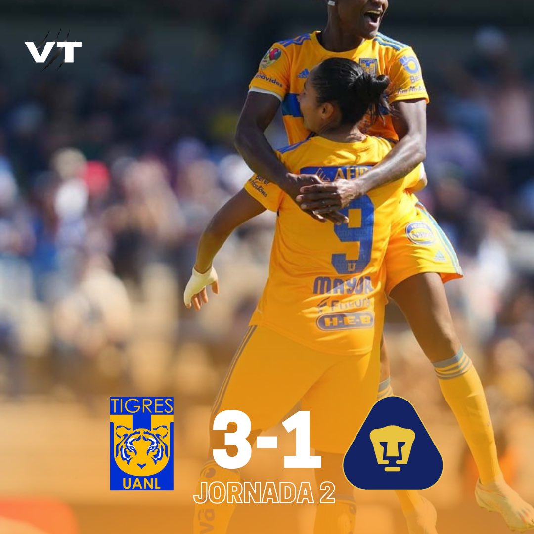 VisionTigre's tweet photo. Con un gol de Ovalle, De Uche y De Mayor, Tigres femenil consigue su segunda victoria del torneo, VENGA AMAZONAS 👸🏻🐯 https://t.co/nhZ1NHU6wr