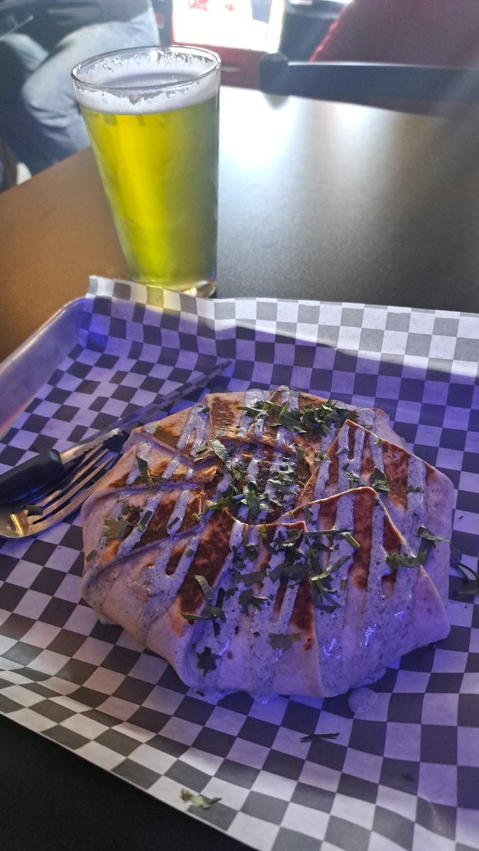 Ericstl6's tweet photo. Glad I got to try the @TerrorTacos/@bombayfoodtruck collab before it was gone. That shit was 🔥. Also glad the staff was excited about their beer with @EarthboundBeer. Do yourself a favor and try it. No matter what dish you get, just try it. Probably maybe had 3 pints. https://t.co/r7BO0k8AoA