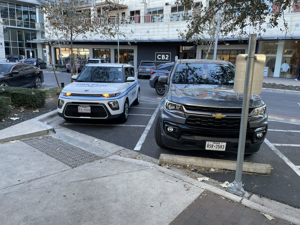 Not okay, <a href="/tiffstreats/">Tiff's Treats</a>. Accessible parking spots are not “just a minute for delivery” spots. And no, hazard lights don’t change anything. cc: <a href="/Austin_Police/">Austin Police Department</a>