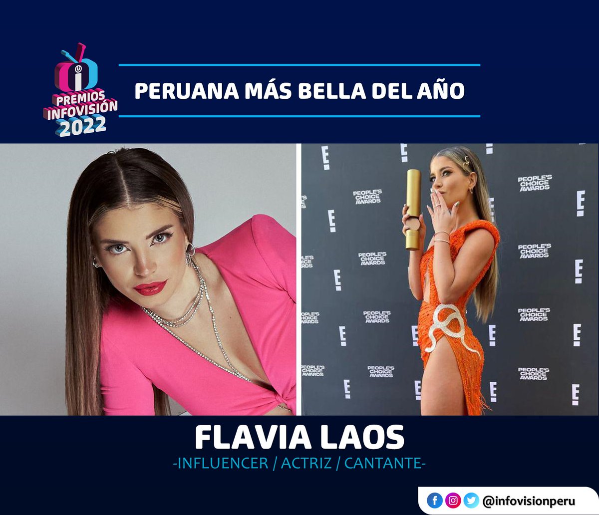 infovisionperu's tweet photo. ¡#FlaviaLaos gana los #PremiosInfovisiónPerú 2022 como PERUANA MÁS BELLA DEL AÑO! ¡Felicidades! 🏆

@FlaaLaos  
  #lomejordel2022 #tvperuana #industriaaudiovisual https://t.co/XGcLmPalKi
