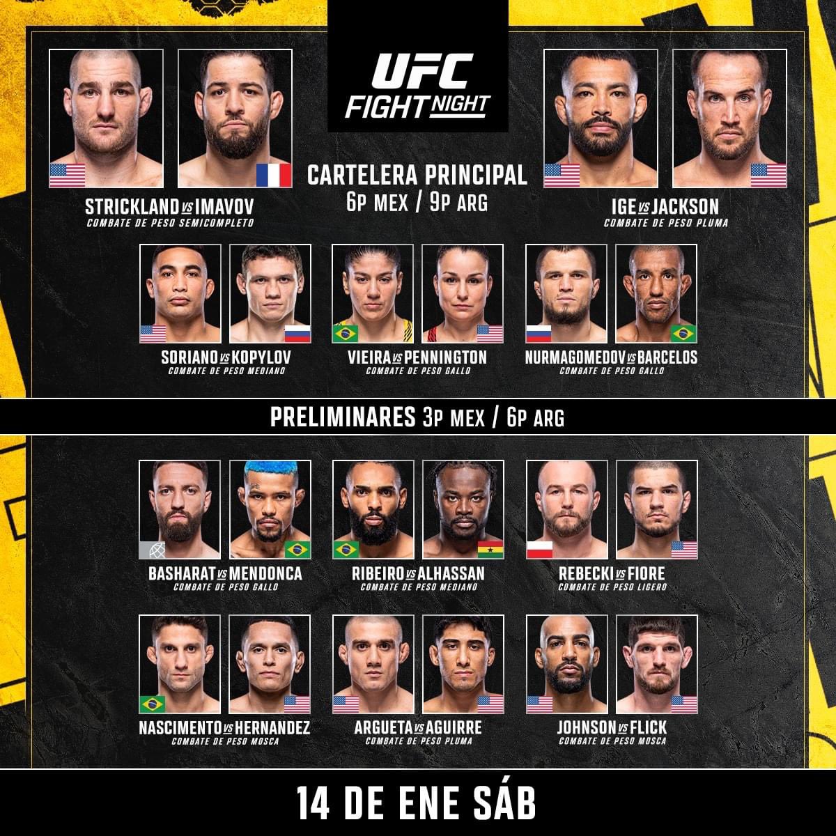 #UFCVegas67

ESTELARES 4pm (PT) 🇲🇽 / 9pm 🇦🇷 / 1am 🇪🇸⁣ 
PRELIMS 3pm 🇲🇽 / 4pm (PT) 🇦🇷 / 10pm 🇪🇸