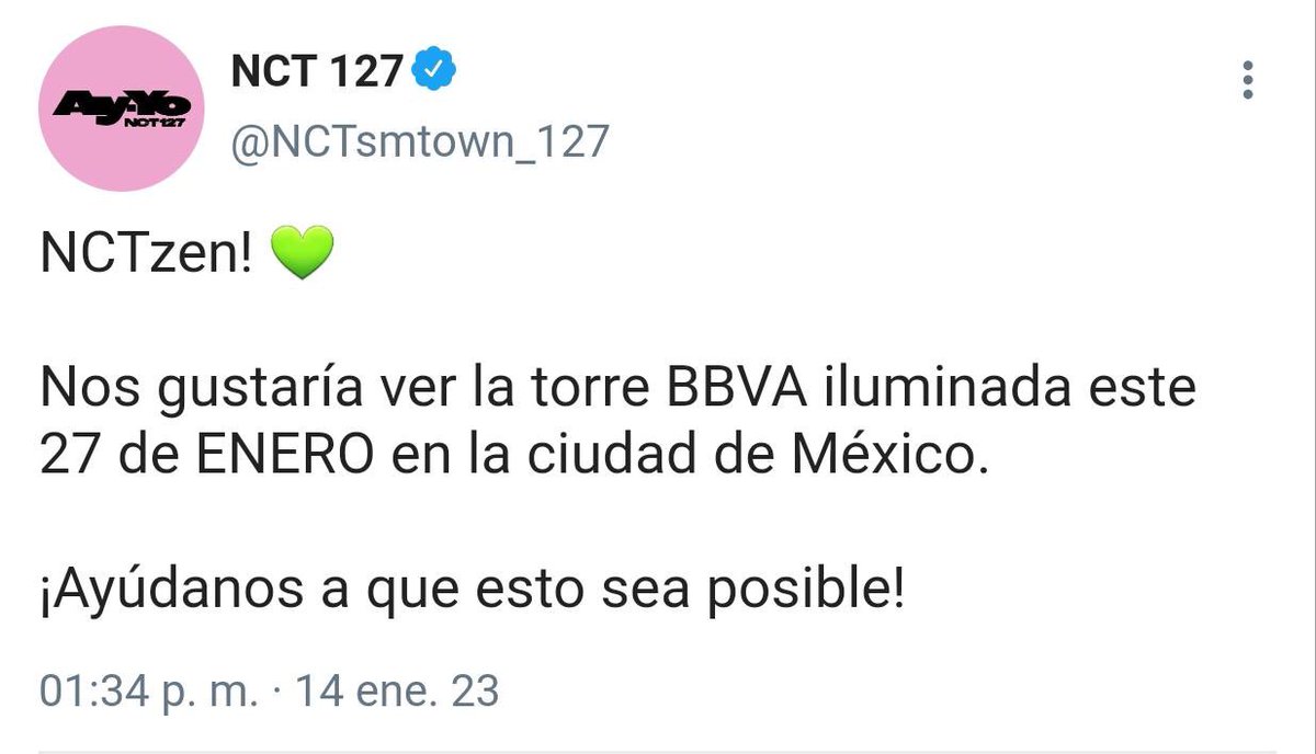P134340L's tweet photo. lo q los reyes pidan 🙏🙏🙏
@BBVA_Mex
#NCT127EnTorreBBVA https://t.co/H1LjLjemLs