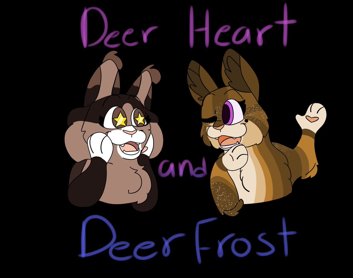 DeerFrost1's tweet photo. It’s that time again! Another redraw!! Once again its mine and @Blixemi ocs!! And this time with colors ❤️ https://t.co/mYT8t7pvl6