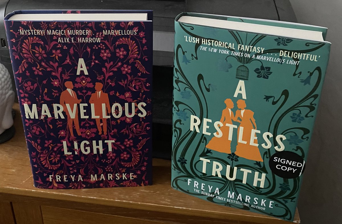 thickthighnolie's tweet photo. Huge thanks to @TheFantasyHive and @torbooks for my giveaway win of @freyamarske’s #AMarvellousLight AND #ARestlessTruth which arrived yesterday 😍 can’t wait to read these as I’ve heard such great reviews 🥰 https://t.co/2ChIX1LFvS