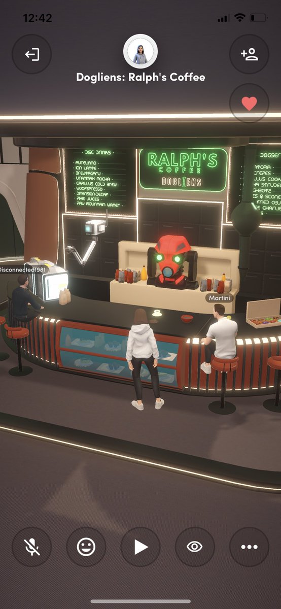 Come hang in Ralph’s Coffee and get to know some of our awesome <a href="/dogliens/">Dogliens</a> holders! #Crypto #VR #NFTs
