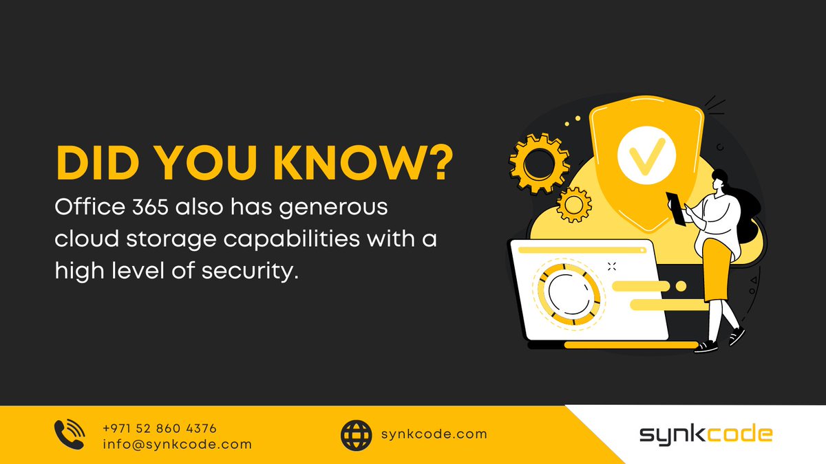 synkcode's tweet photo. Keep your data secured; leverage the power of Office 365 for your operational processes to share, store and access your documents effectively and securely. 

#MicrosoftOffice365 #securedata  #cloudcomputing #cloudservices  #synkcode #cloudsecurity #softwaredevelopmentcompany https://t.co/RjpFozmR5V