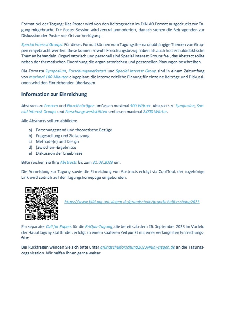 REMINDER: CfP “Grundschulforschung meets Kindheitsforschung reloaded” @UniSiegen